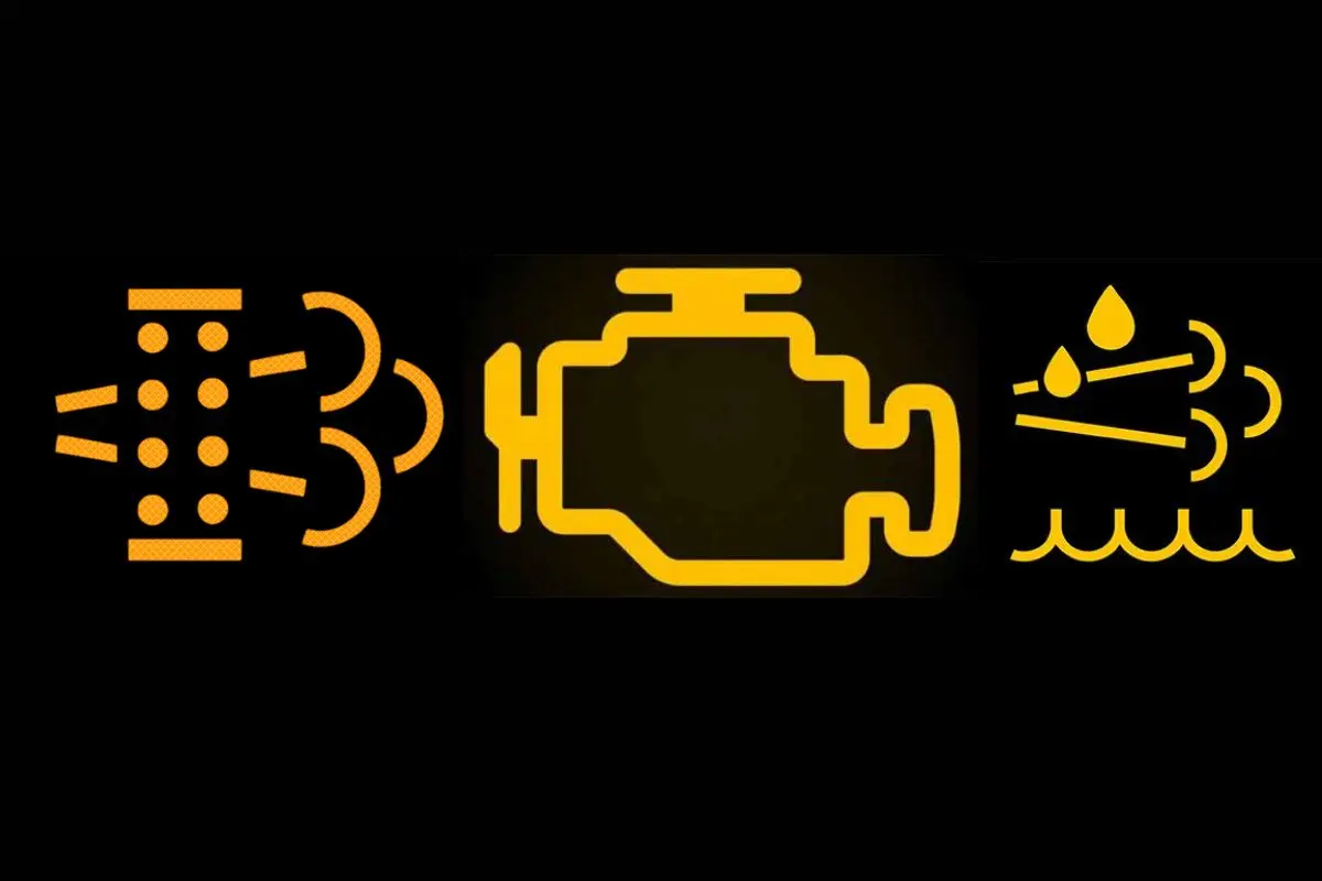 EGR, DPF and AdBlue warning lights lit on a diesel dashboard