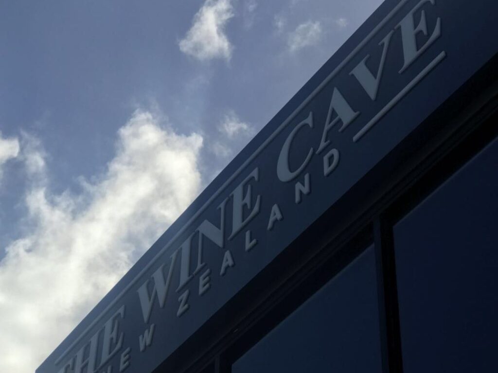 Cut lettering on an angled shop fascia