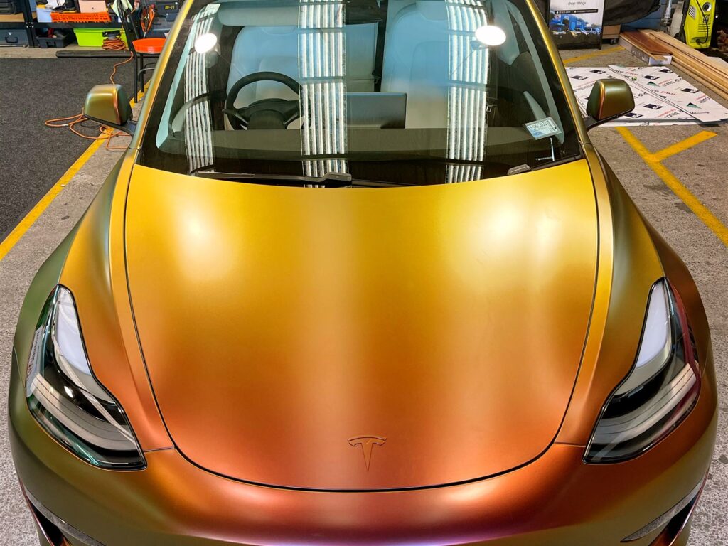 Car in a colour change wrap, applied by Signmate