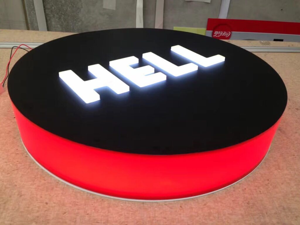 Illuminated sign with raised letters, built by Signmate