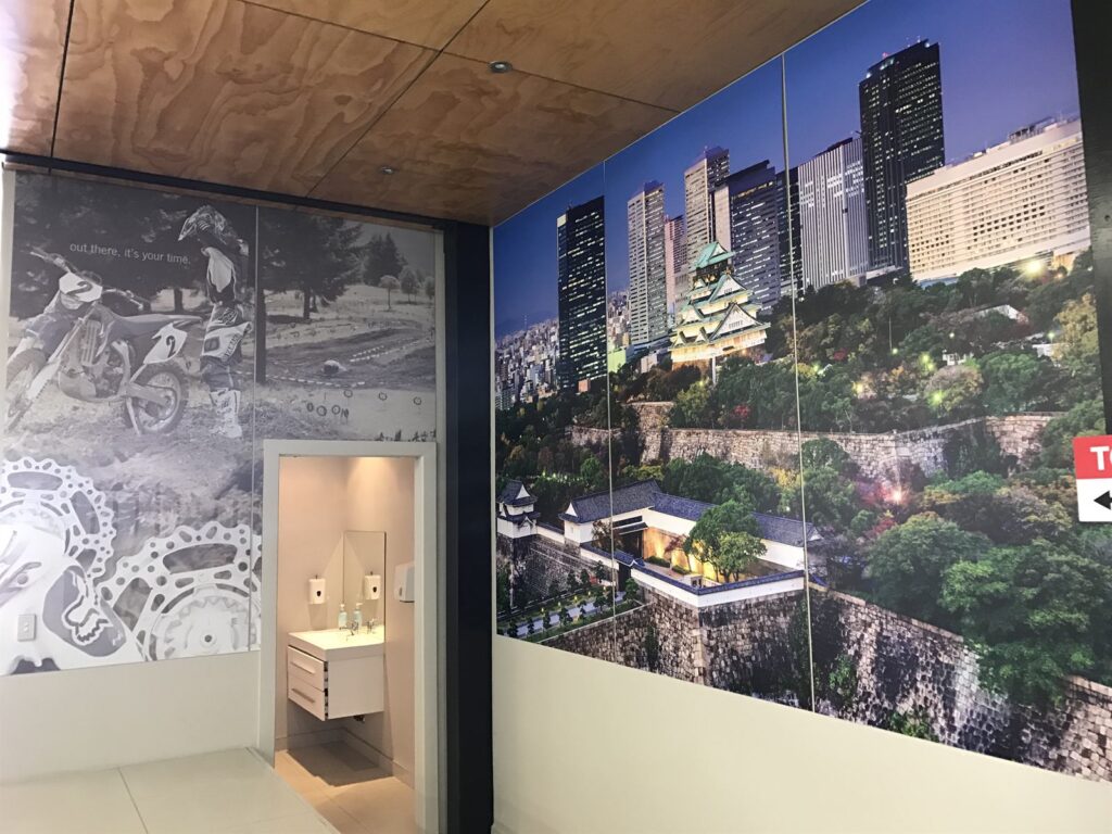Interior room wrapped with printed wall graphics