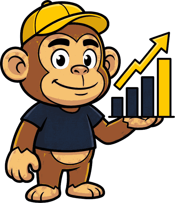 SEO Monkey mascot with a results chart