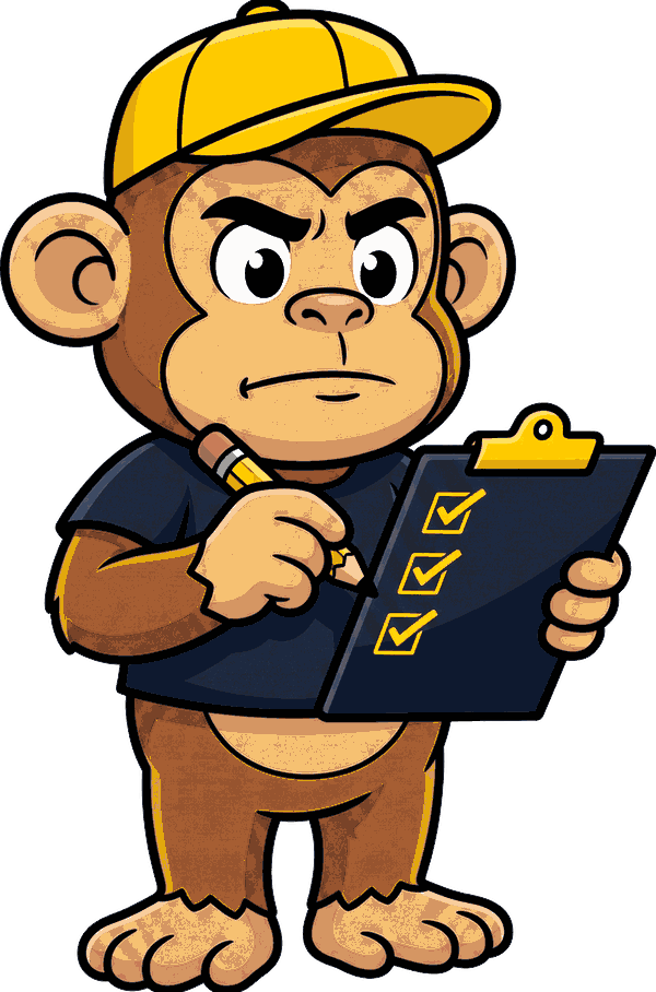 Mascot holding a clipboard
