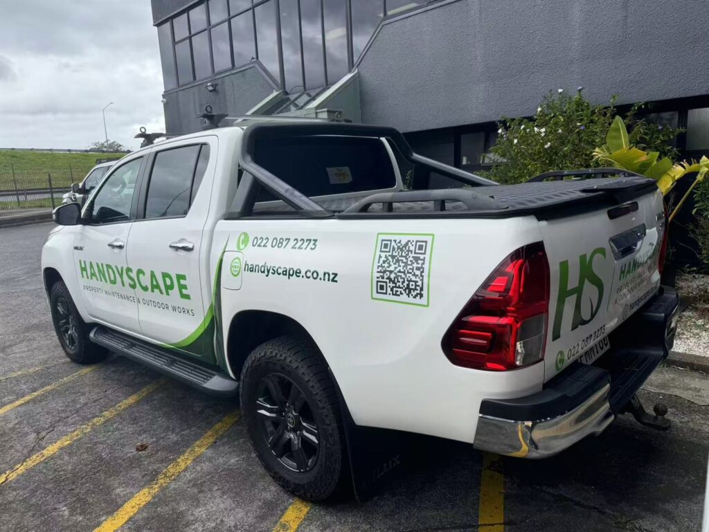 Work ute signwritten with vehicle graphics by Signmate